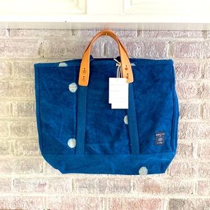 NWT Immodest Cotton small east-west tote in indigo dot